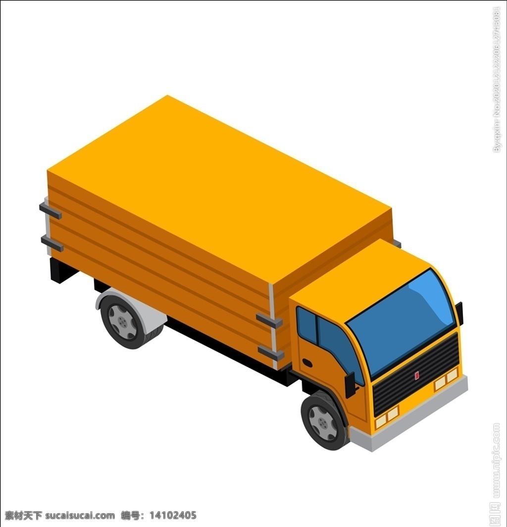 卡通卡车图片 卡车 渣土车 垃圾车 工程车 大卡车 黄色大卡 卡通设计