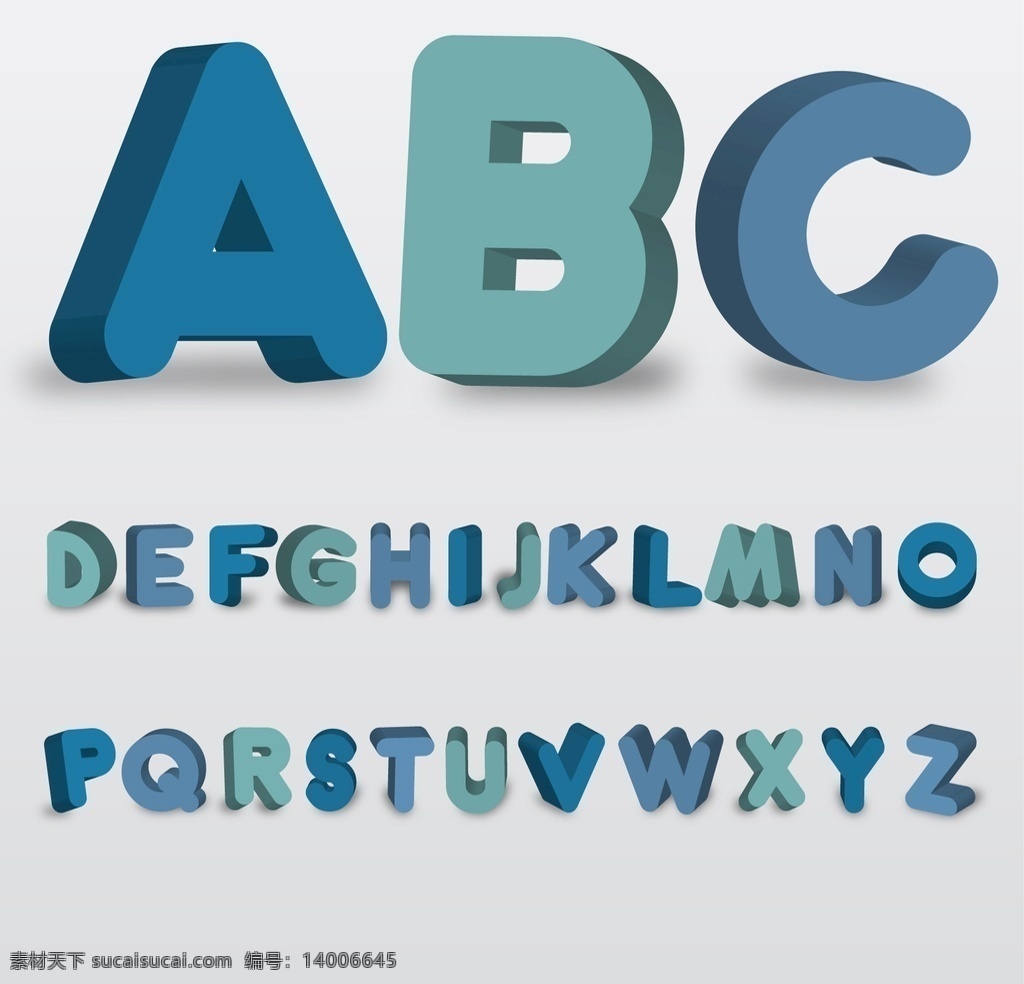3圆形印刷 排版 字母 字体 3d 圆形 风格 abc 等距 印刷