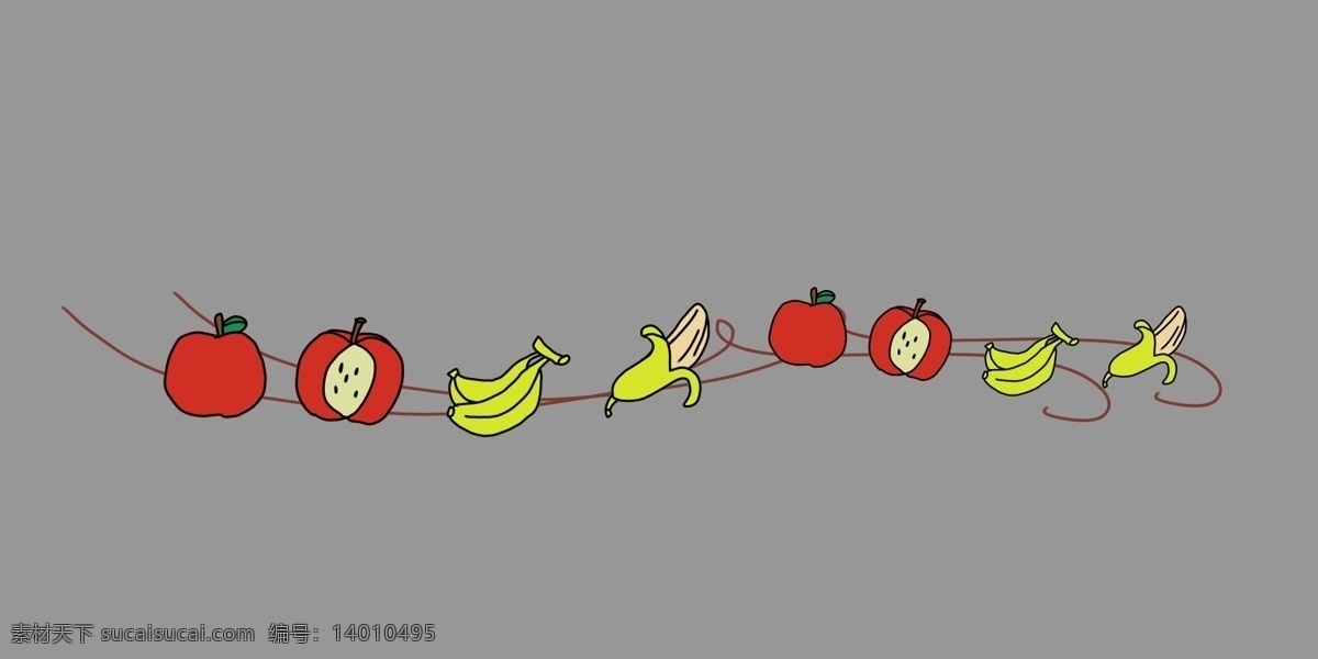 苹果 香蕉 分割线 插画 苹果分割线 香蕉分割线 水果分割线 食物分割线 卡通分割线 立体分割线