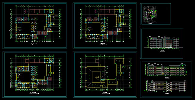 教学楼 cad 方案 图 cad图纸 中学 cad方案图 cad素材 建筑图纸