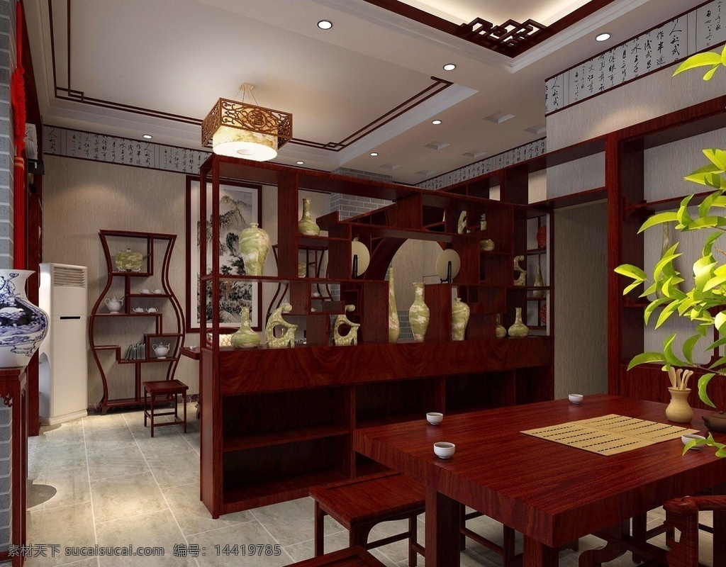 中式收藏室 中式 简单 收藏室 大方 舒适 3d设计
