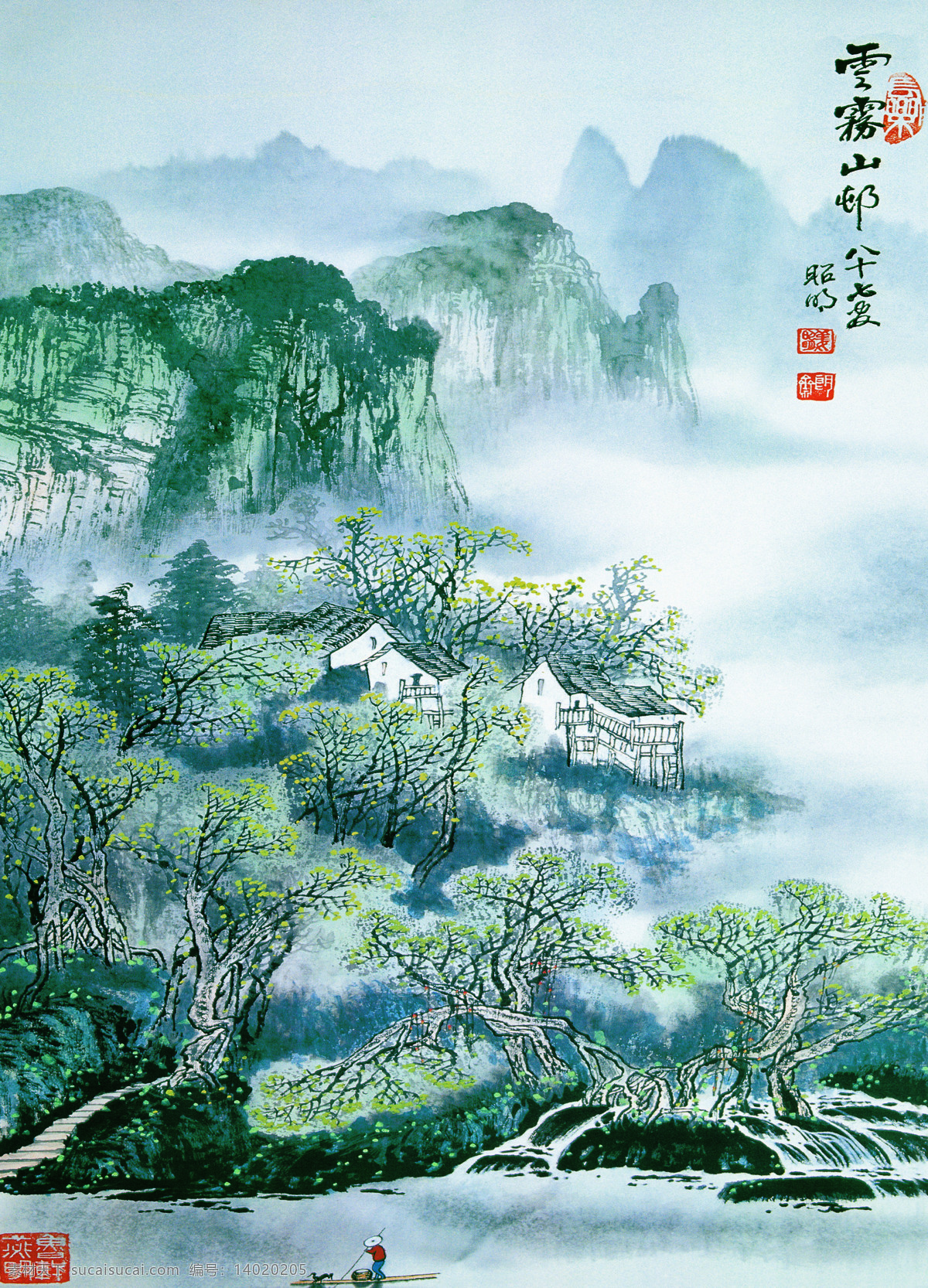 山水画 瓷砖 背景 墙 国画 中国画 水墨画 中国风 中式 传统 经典 古典 背景墙 电视背景墙 效果图