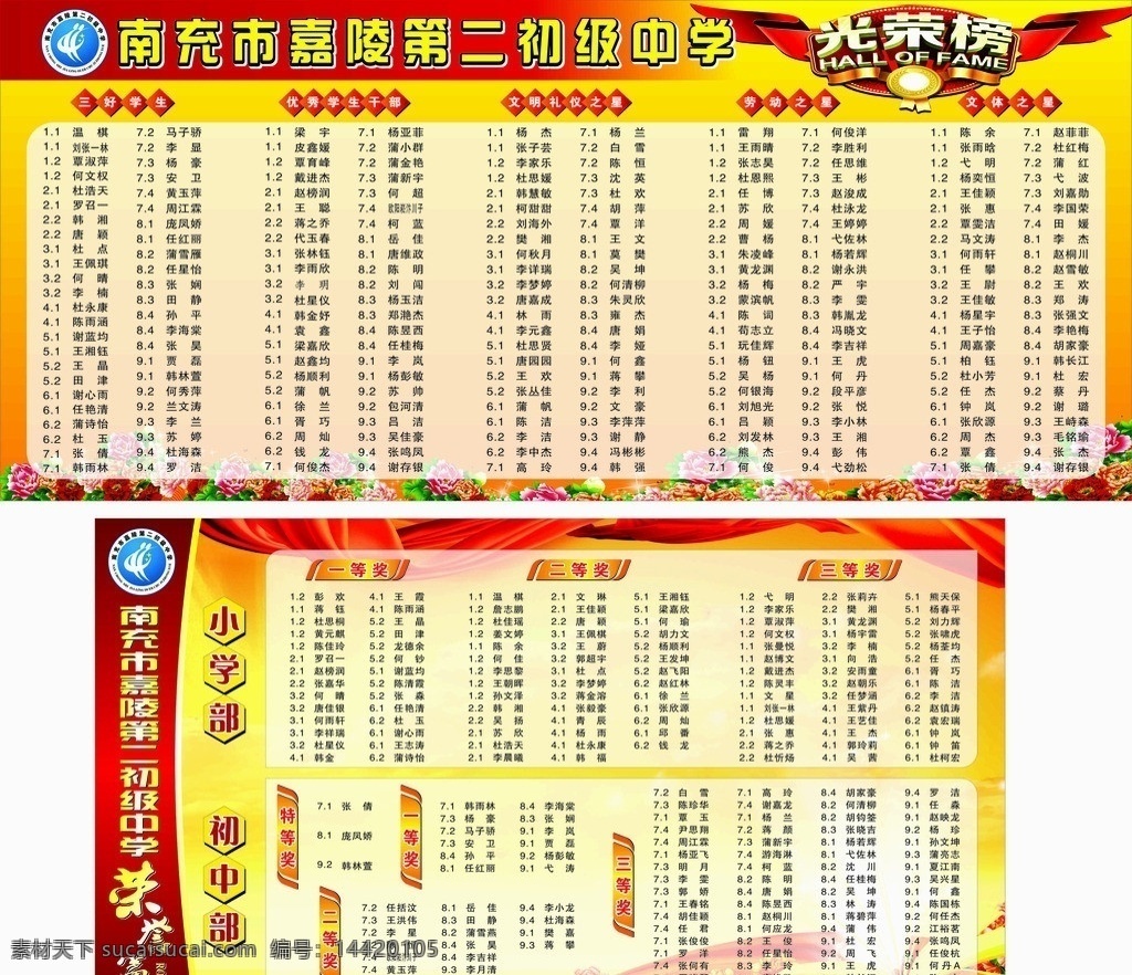 荣誉篇 荣誉 光荣旁 展板 红色背景 书本 飘带 学校展板 获奖 花朵 展板模板 矢量