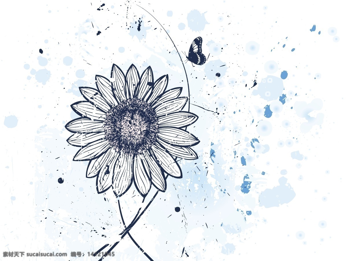 flower vector 水花 watercolor background 水中的花兒 點紋 連 矢量图 其他矢量图