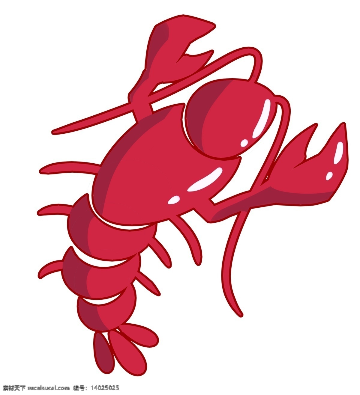 美味 红色 龙虾 插画 美味的龙虾 卡通插画 龙虾插画 动物插画 深海龙虾 淡水龙虾 弯腰的龙虾