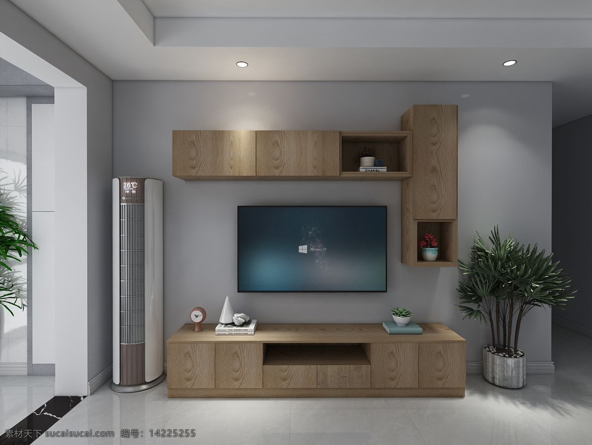 电视柜 装修 客厅 撞色 电视墙 装修效果图 3d设计 3d作品