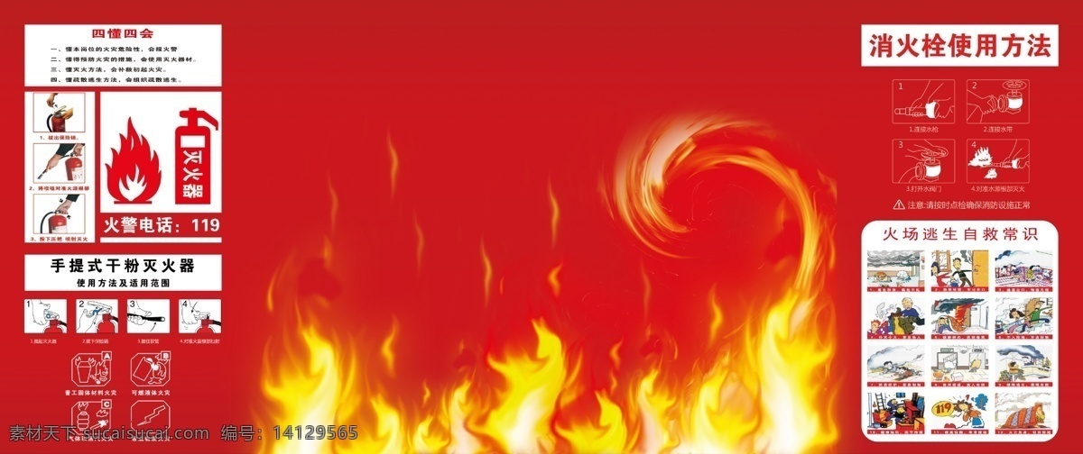 防火演示牌 灭火 防火 施工 工地 红色 灭火器 地方 私营 商家 海报 展 展板模板