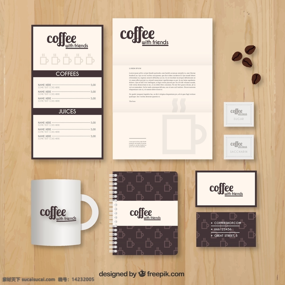 咖啡店 信封 模板 标志 业务 商务 咖啡 菜单 办公 封面 文稿 信件 企业 公司 品牌 访问 卡片 商标