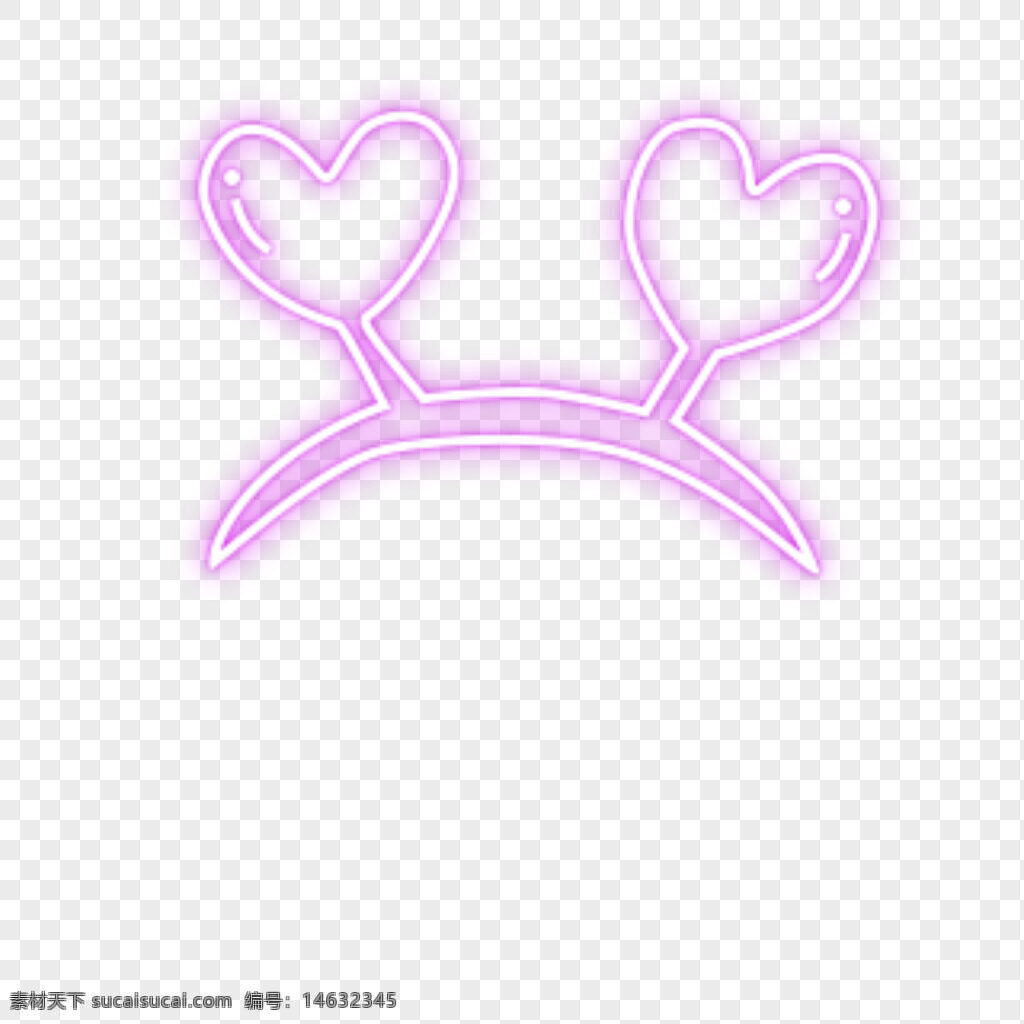 粉色发箍 卡通发箍 手绘发箍 爱心发箍 气泡发箍 发光发箍 免扣素材 设计元素 装饰图案 卡通爱心 粉色爱心 发光效果 平面广告 创意设计 时尚装饰