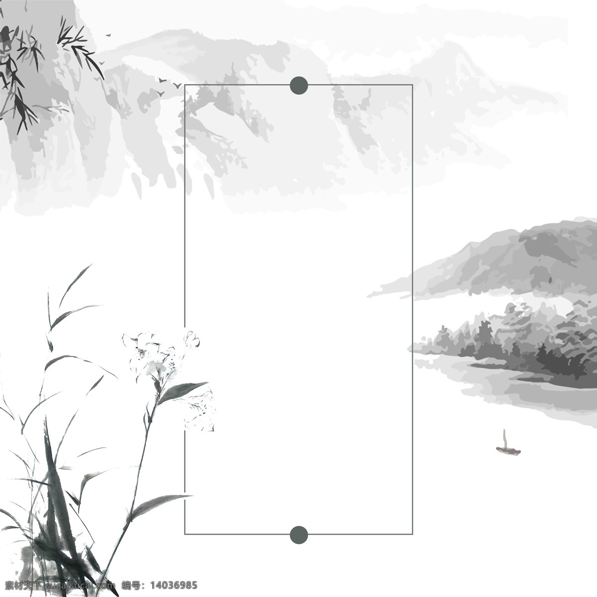中国 风 山水 水墨 边框 背景 中国风 边框背景 山水背景