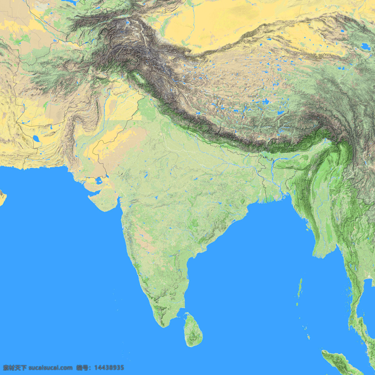 印度地形图 印度 南亚 喜马拉雅 地形图 亚洲 欧洲 非洲 美洲 澳洲 南极洲 上帝之眼 卫星图 俯视图 nasa 地中海 海洋 山地 西西里岛 撒丁岛 阿尔卑斯山 南欧 东欧 地球 自然景观 自然风景