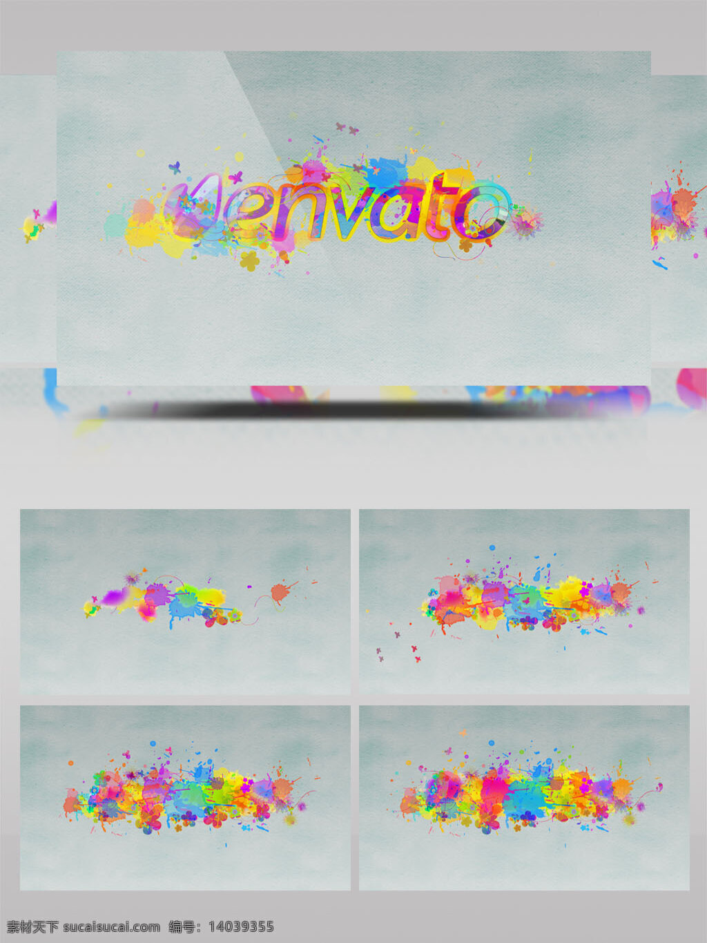 斑斓 油漆 颜料 中彩 色 蝴蝶 飞出 logo 揭示 ae 模板 晕染 绚丽 炫彩 水彩 滴落 标志揭示