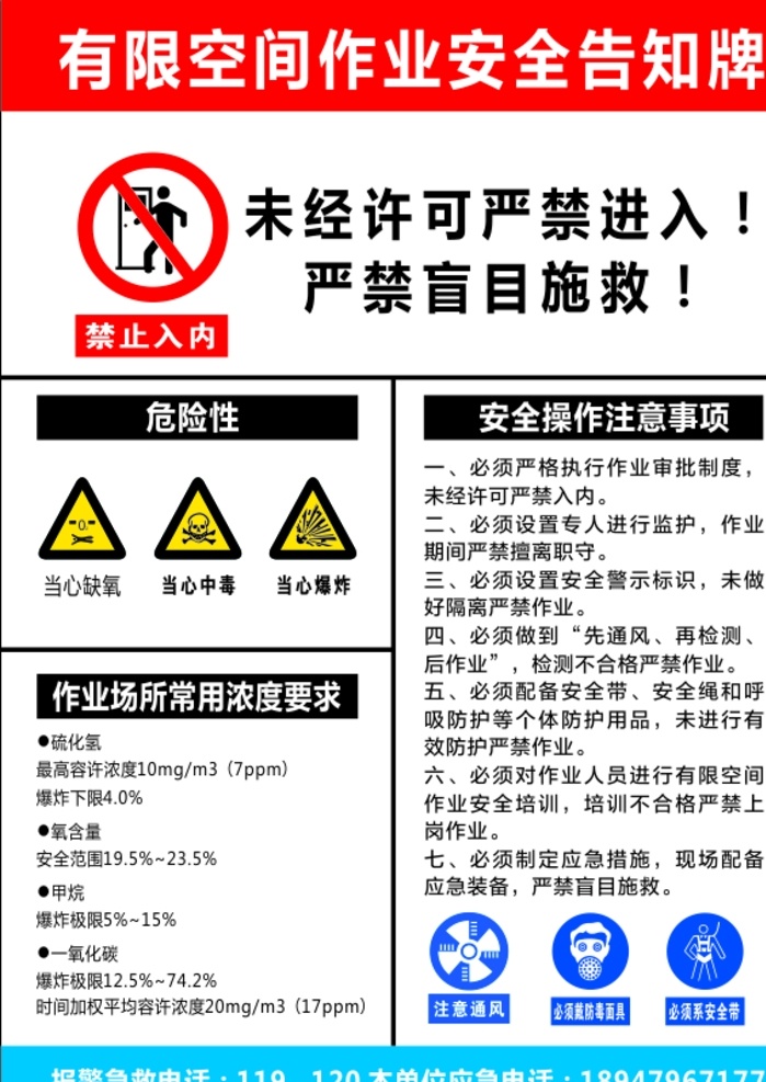 有限 空间 作业 安全 告知 牌 有限空间 作业安全 告知牌 禁止进入 安全标识