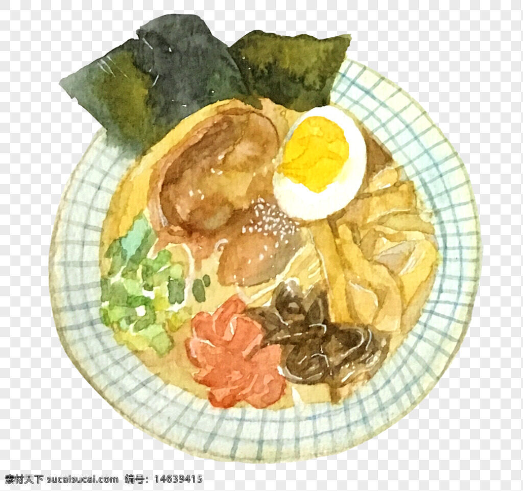 拉面 日式拉面 手绘美食 日料插画 叉烧拉面 水煮蛋 骨头汤 海苔 美味 插画风 日式料理 美食艺术 手绘插画 食物绘画 日本料理
