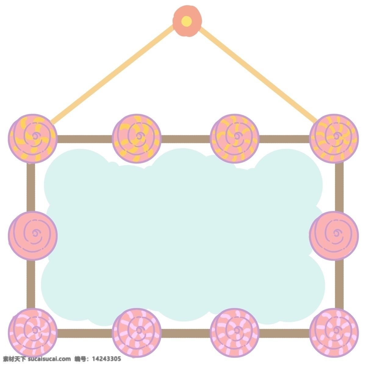 可爱 边框 棒棒糖 插画 粉色的棒棒糖 卡通插画 可爱的边框 漂亮的边框 美丽的边框 创意边框 美味的棒棒糖