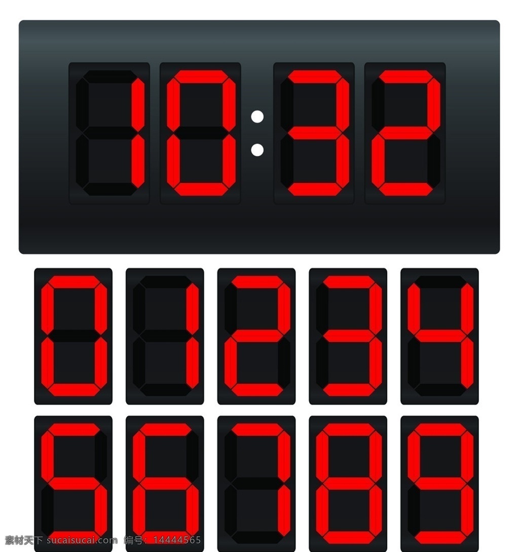 计时器 数字 阿拉伯数字 时间 计时牌 矢量