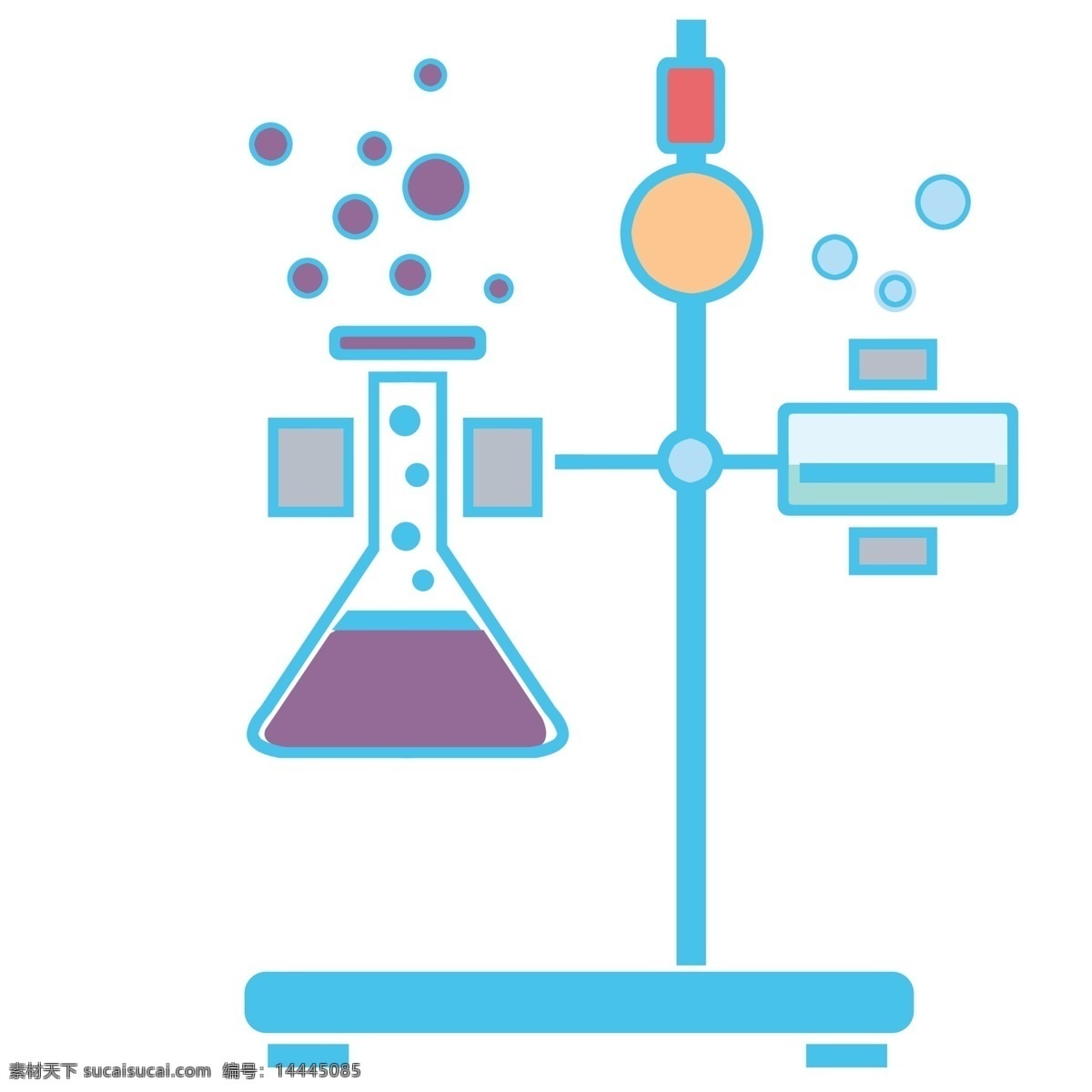 化学 图标 烧杯 插画 反应的烧杯 卡通插画 图标插画 化学插画 化学图标 化学用品 蓝色的仪器