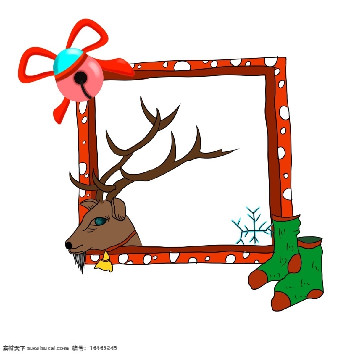 圣诞 卡通 手绘 风 边框 圣诞节 圣诞节快乐 过节日 西方节日 西方传统节日 卡通手绘风 暖色系 手绘边框 袜子 鹿