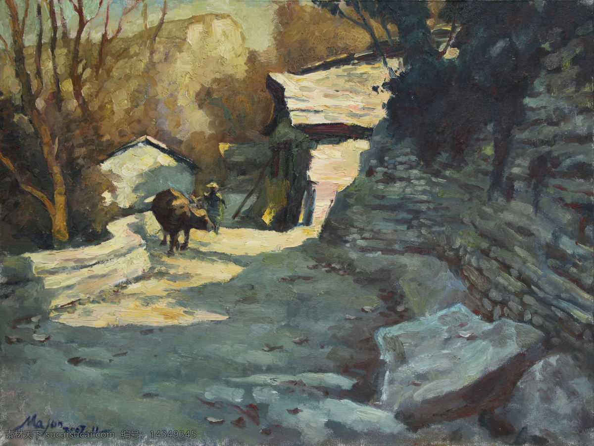 油画 乡村 风景 名画 艺术 绘画 文化艺术 艺术品 世界名画 书画文字