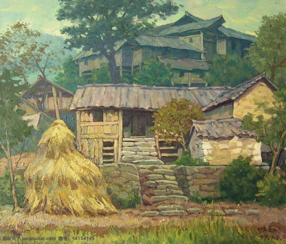 甯 冭 鏉 戣 惤 风景 建筑 田园 植物 水景 印象 画派 写实主义 油画 装饰画 装饰素材