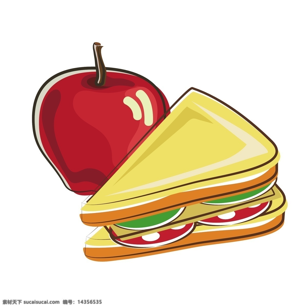 美味 三明治 苹果 矢量 美味的 美味的三明治 美味三明治 卡通 卡通三明治 卡通苹果 红色 红色苹果