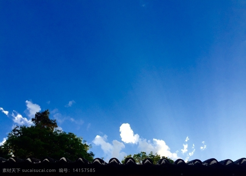 天空 屋檐 白云 光 蓝天 自然景观 自然风景