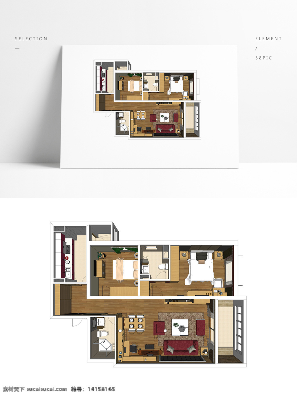 样板房 透视 su 模型 室内空间设计 住宅室内设计 3d模型 su模型 草图大师模型 家具模型