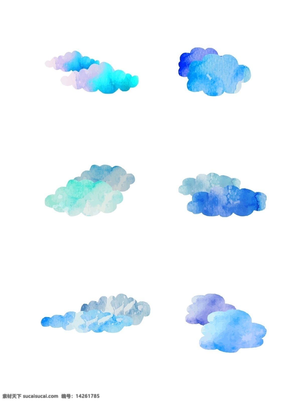云朵 蓝色 渐变 装饰 云 简约 云彩 元素