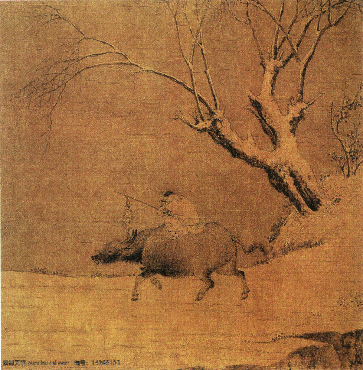 雪 中 牧 图 古画背景 古画图片 古画欣赏 人物古画 文化艺术