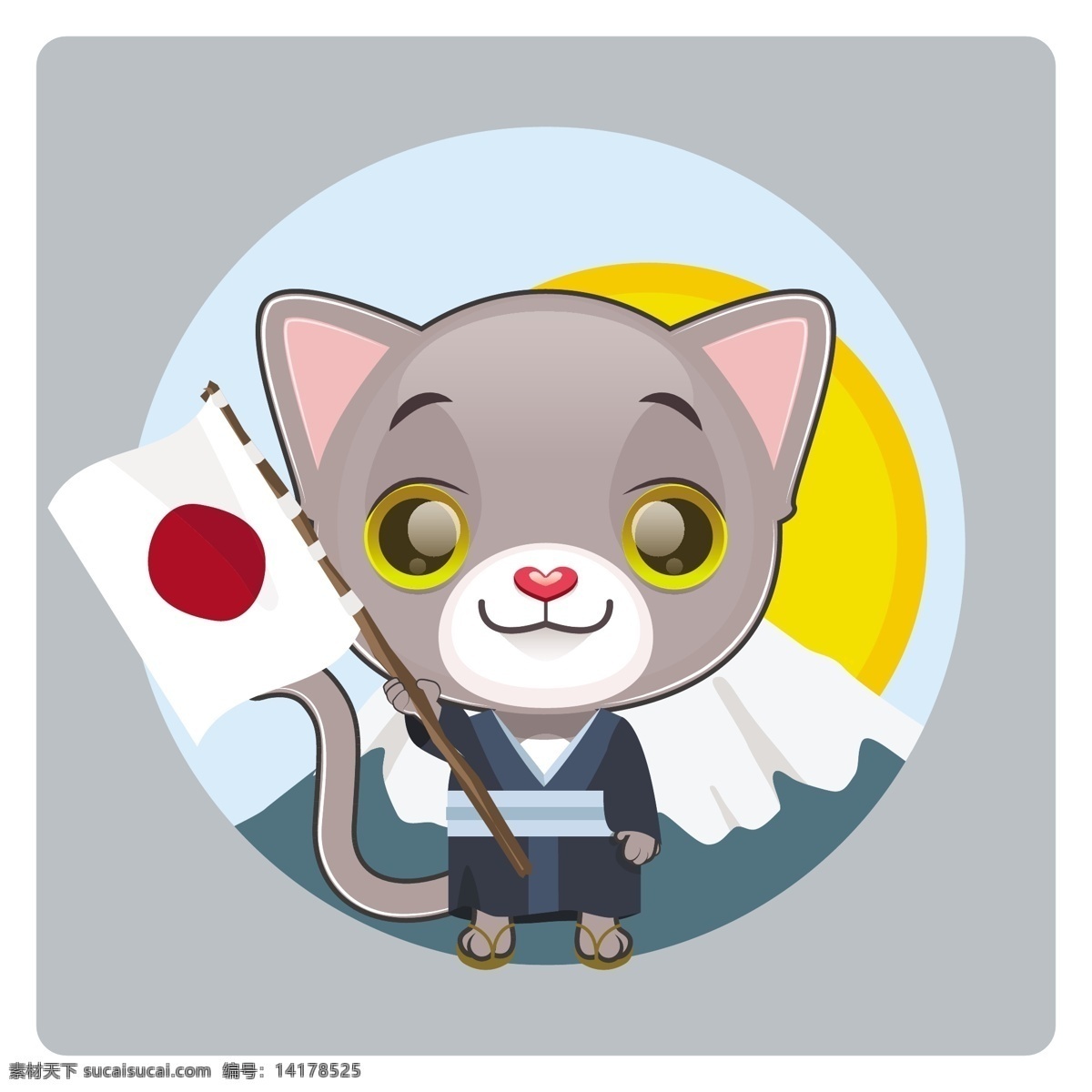 带 日本 国旗 背景 猫 自然 动物 寿司 文化 传统 扇子 亚洲 野生 野生动物