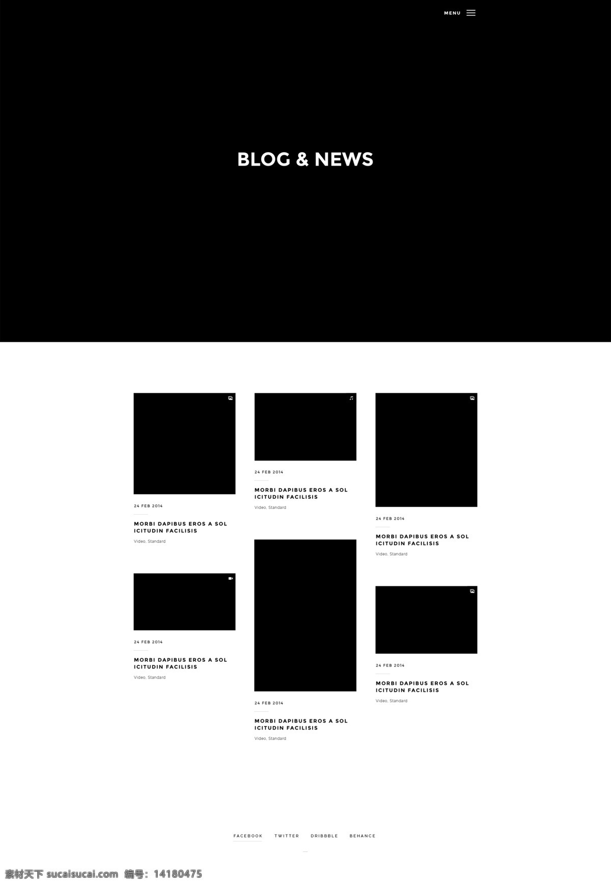 经典 黑白 双色 博客 模板 博客设计 大气 简约 免费模板 欧美