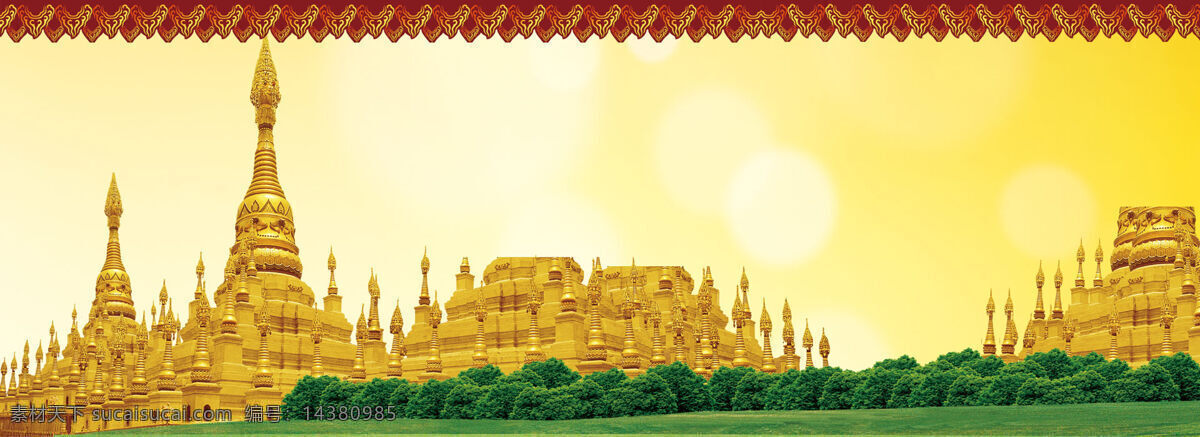 金色城堡海报 城堡 广告设计模板 皇宫 黄色 建筑 金色海报