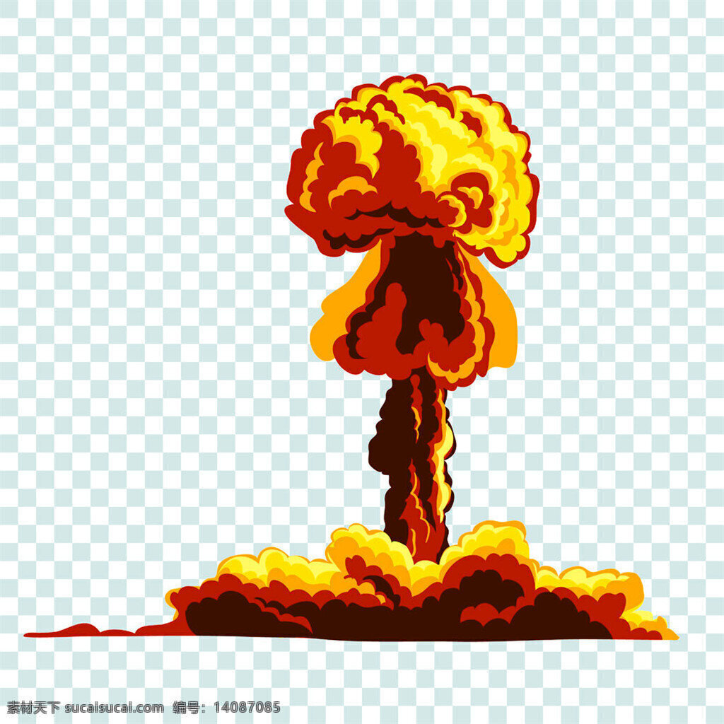 爆炸 蘑菇云 核爆炸 原子弹爆炸 核武器 爆炸漫画 底纹背景 底纹边框 矢量素材