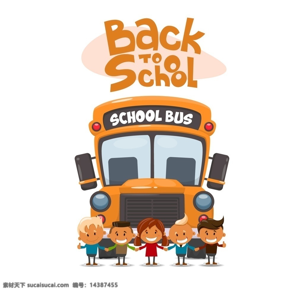 学校校车插图 学校 儿童 教育 公交车 孩子 返回到 交通运输 插图 返回 公交