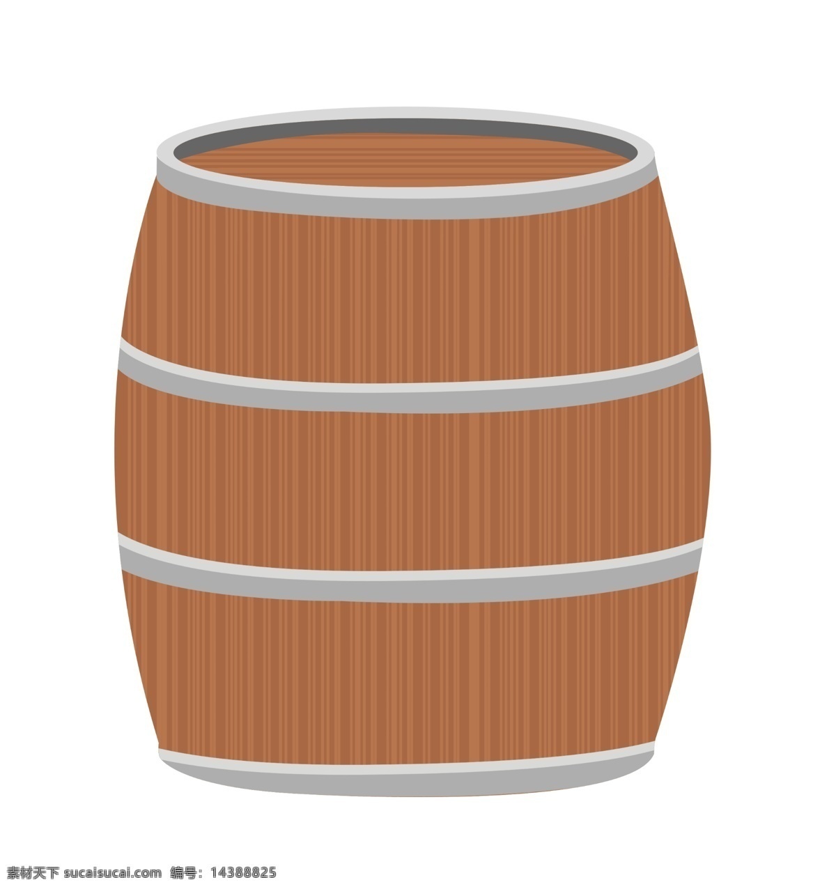 圆形 木质 水桶 插图 生活用品 卡通木桶 圆形木桶 木质圆筒 装水木桶 漂亮的木桶 纹理木桶 家庭用品