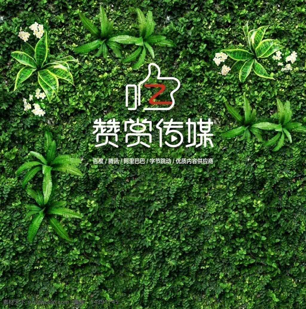 传媒 logo 背景墙图片 赞赏传媒 背景墙 绿植