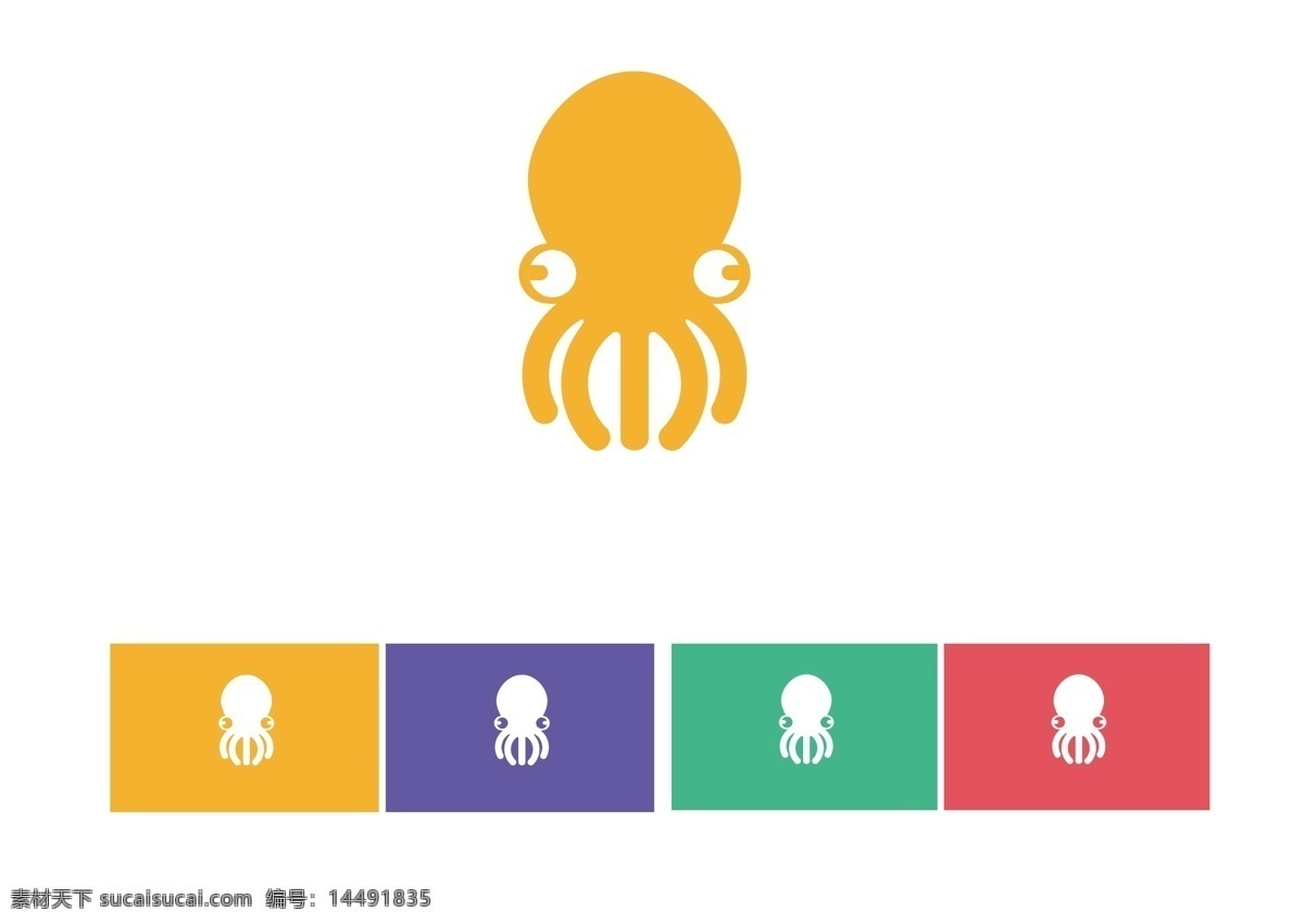 章小豆 章鱼 logo 吉祥物 icon