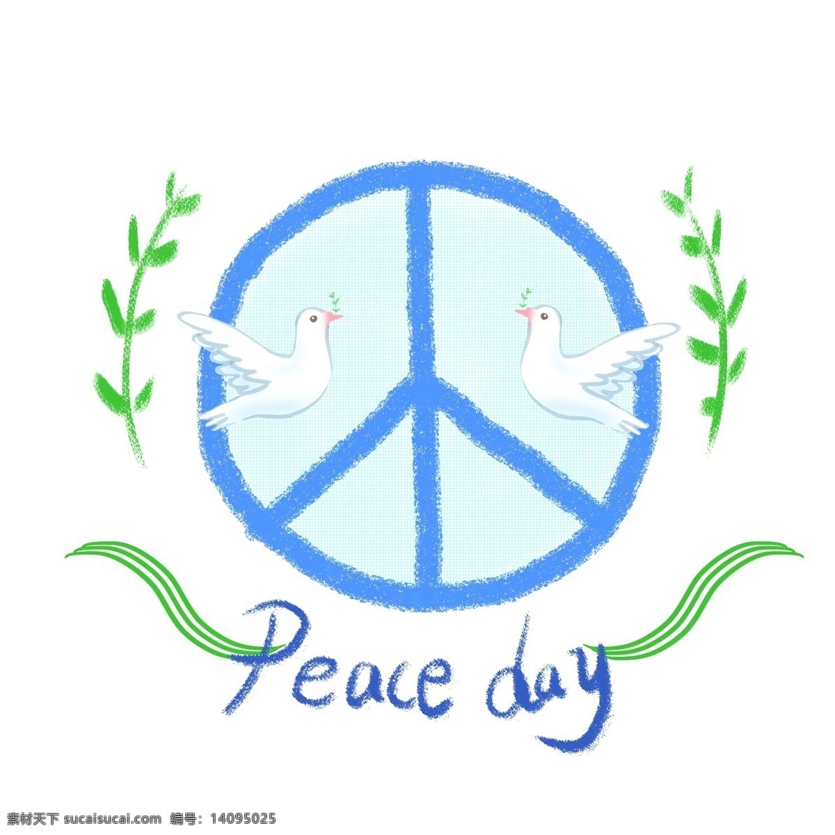 国际 平日 手绘 反战 标志 和平鸽 清新 商用 元素 橄榄枝 蓝色 绿色 国际和平日 反战标志 手账