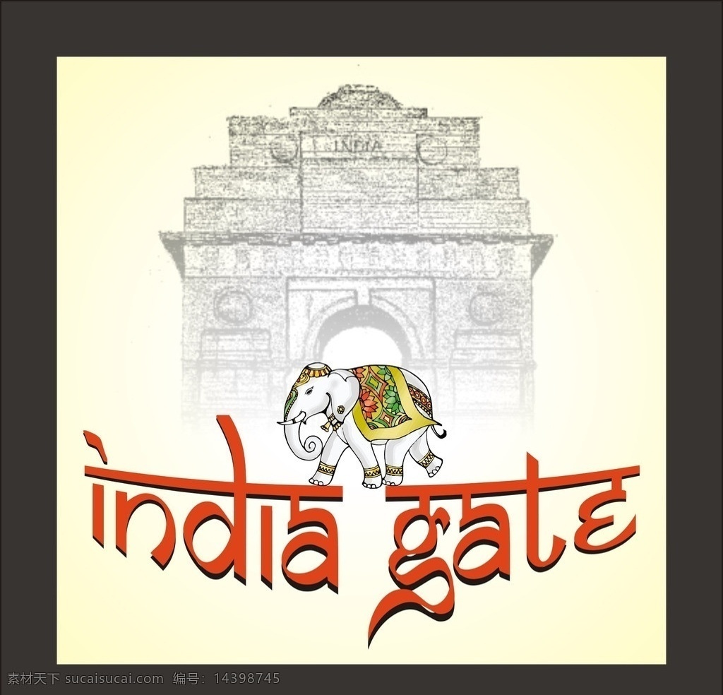 大象 india gate 牌坊 其他设计 矢量